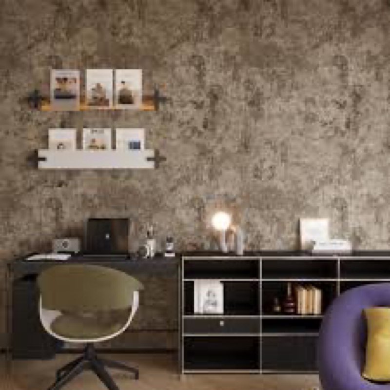 JSEVEM 48"×118" Extra Wide Thick Light Brown Grey Concrete Wallpaper Peel and Stick Industrial Brown