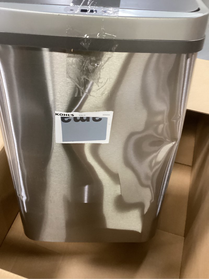 Condition photo showing As Is for Ninestars DZT-50-28BR Automatic Touchless Motion Sensor Rectangular Trash Can, Black Top, 13 Gal. 49