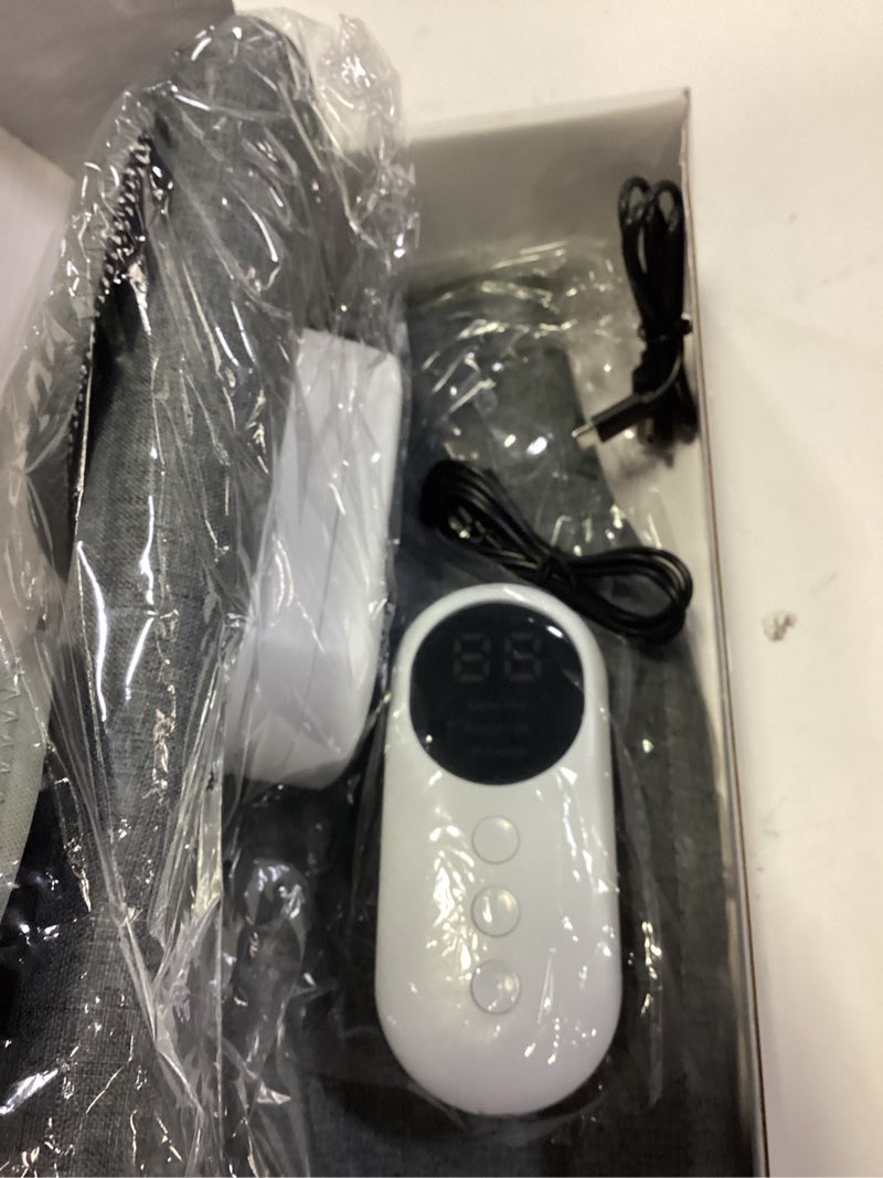 Condition photo showing As Is for leg massager for circulation, air compression massager for calf foot legs muscle, 3 modes 3 intensities leg massager and heat calf wraps massager for all size,relief leg muscle fatigue,2pcs