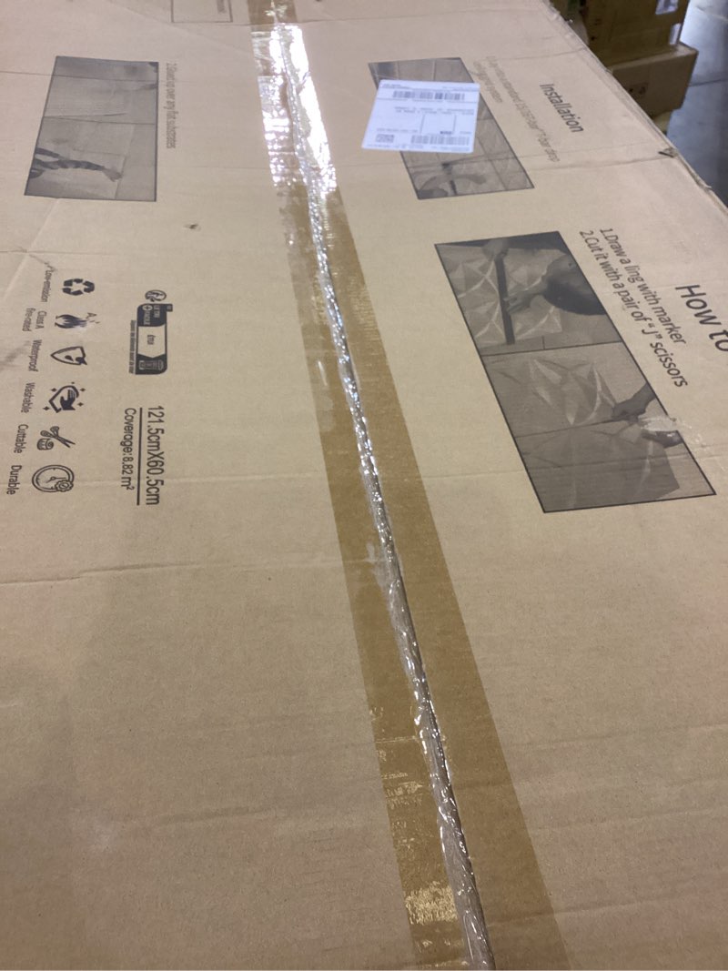 Condition photo showing Good Condition for WOWSTAR 12-Pack 2x4ft Drop Ceiling Tiles, Waterproof Glue up Ceiling Panels, Modern Style 3D Wall Panels, White 2x4ft White