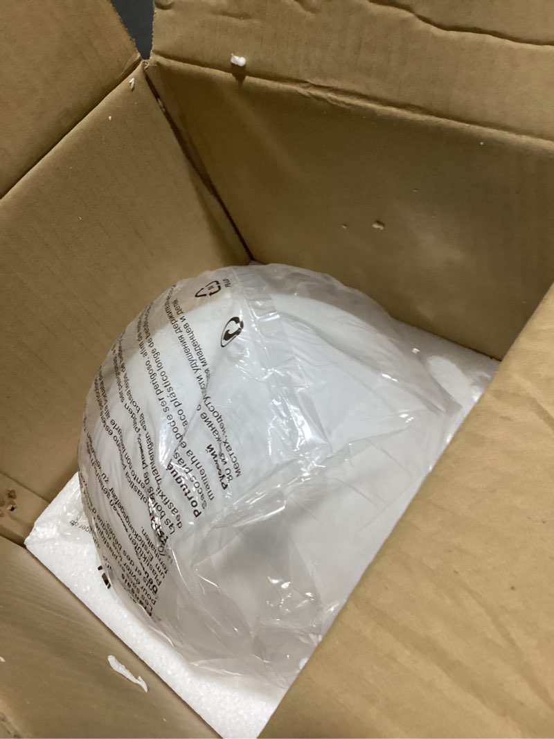 Condition photo showing Good Condition for Globe Semi Flush Mount Ceiling Light Fixture Globe Ceiling Light Milk Glass Matte Gold Finish Contemporary Mid Century Modern Lighting for Hallway Living Room Kitchen Bedroom Storage(Bulb Included) Frosted and gold 8 inch