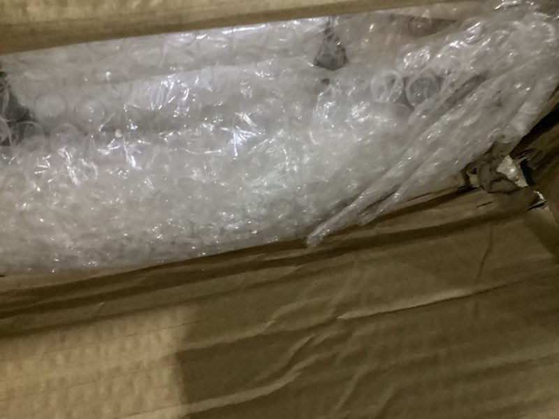 Finosen 32 in x 84 in Sliding Closet Door, 5-Lite Frosted Glass, Spruce Wood Panel, Assembly Needed 