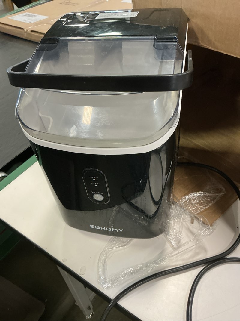 Condition photo showing Good Condition for EUHOMY Nugget Ice Maker Countertop with Handle, Ready in 6 Mins, 34lbs Per Day, Removable Top Cover, Auto-Cleaning, Portable Sonic Ice Maker with Basket and Scoop, for Home/Party/RV/Camping (Black)