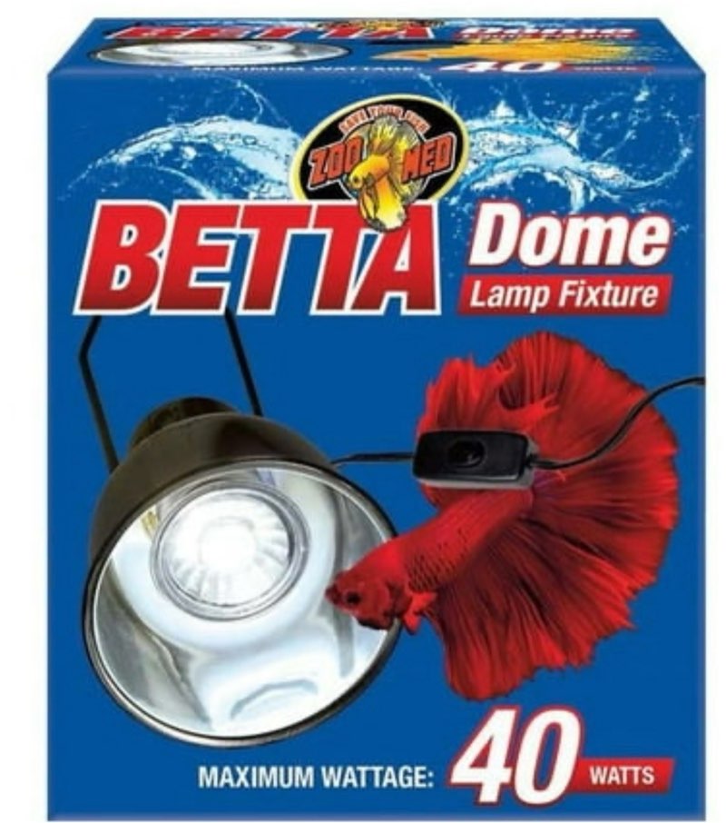 Zoo Med Betta Dome Lamp Fixture Elevate your nano aquarium with the Zoo Med Betta Dome Lamp Fixture  a luxurious 3.5 dome fixture designed for use with premium betta lighting products and Zoo Med s Nano lighting (lamps not included). With a maximum capacity of 40 watts  this fixture offers a tasteful and exclusive lighting experience for aquariums up to 10 gallons in size.