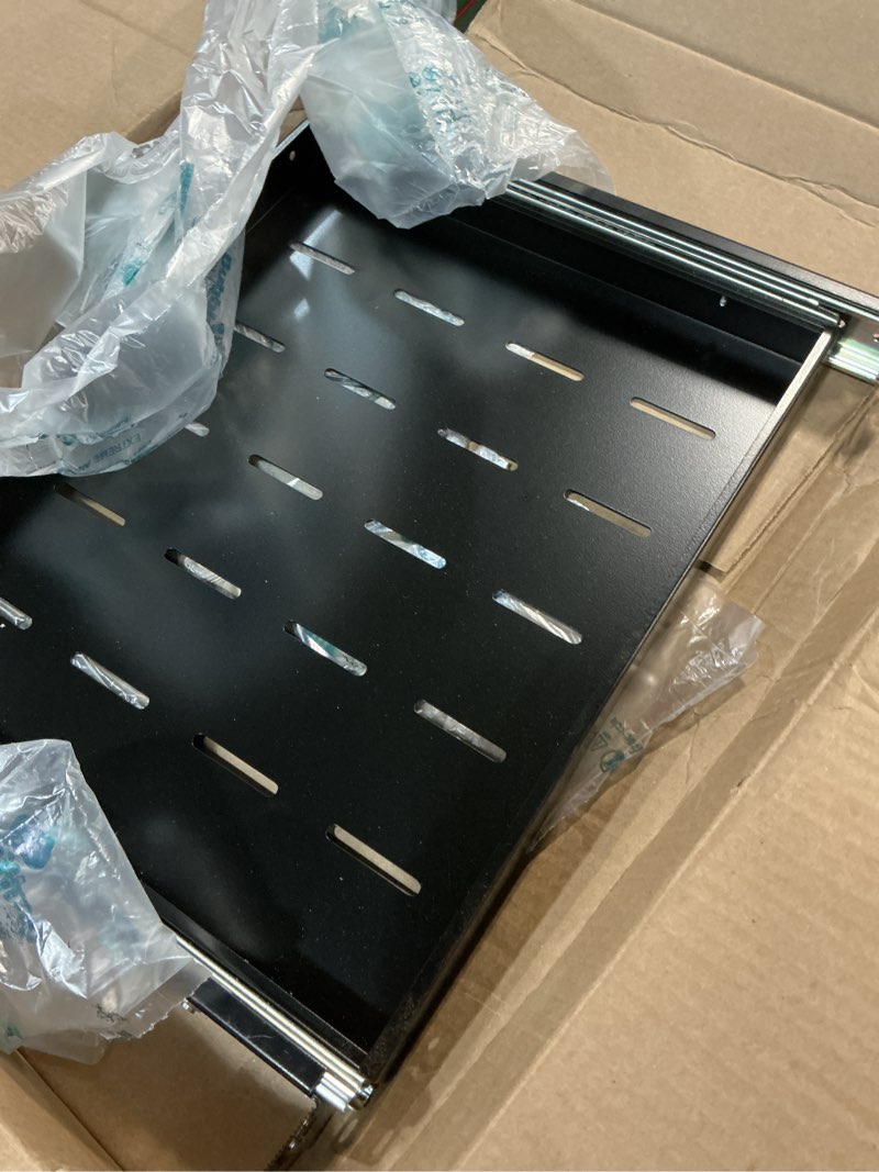 Condition photo showing As Is for SunnyPoint Pull-Out Cabinet Organizer Expandable Drawer Shelf (BLACK)18”x14”