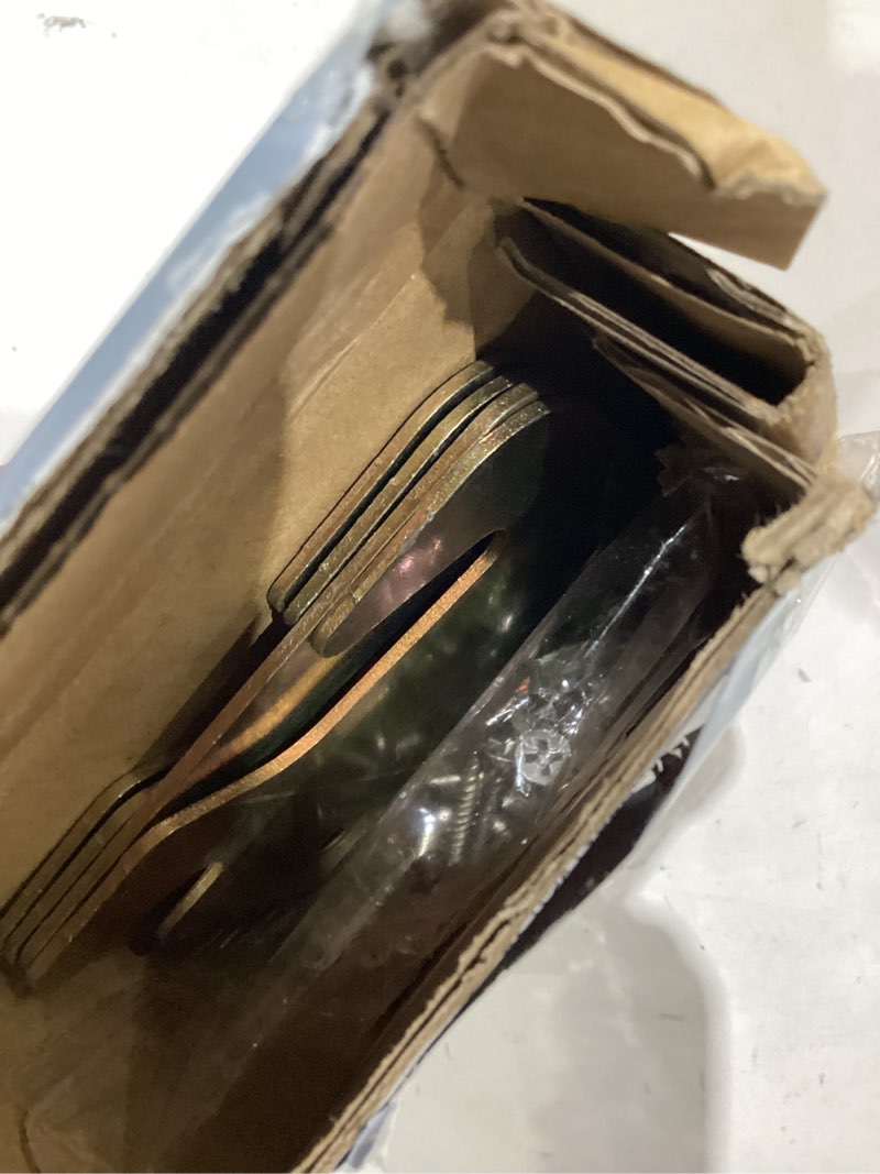 Condition photo showing Good Condition for woiron 4pcs heavy duty wood bed rail hook plates for headboard and footboard, bed rail fitting bracket with mounting screws, universal hardware claw hook plate for wooden frame