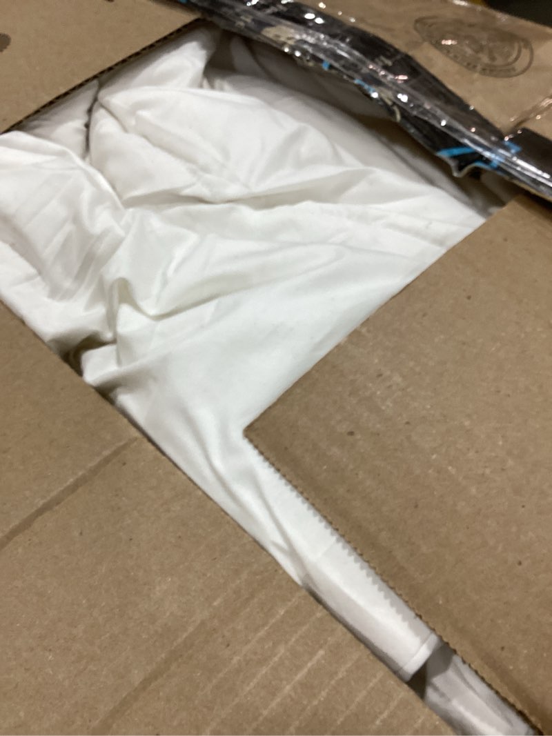 Condition photo showing As Is for Martha Stewart White Goose King Size Feathers Down Fiber Comforter, 100% Cotton Duvet Insert King, Hotel Luxury Hypoallergenic Comforter 68oz All Season Medium Warmth 106 x 90 Inch White/All Seasons King