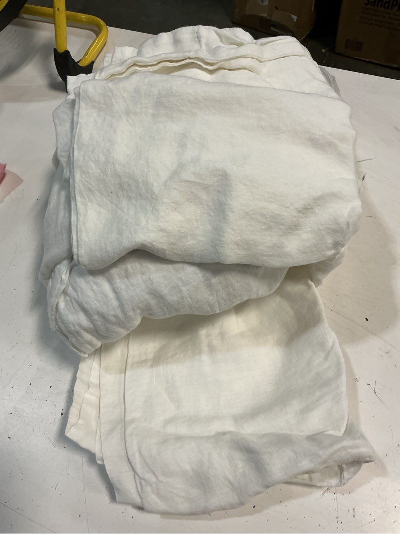 Condition photo showing Good Condition for quince european linen sheet set, king, white