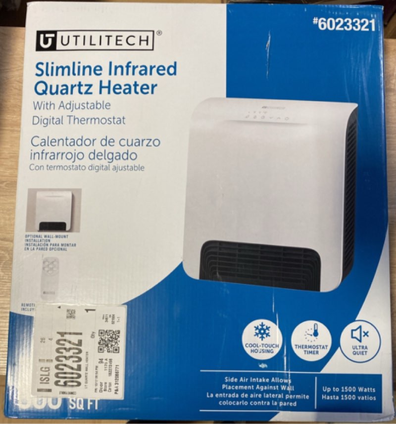 Utilitech Slimline Infrared Quartz Heater, Utilitech #6023321