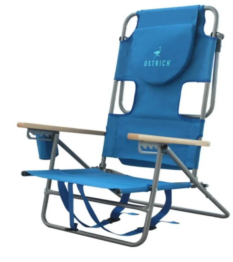 Ostrich Midsize Face Down Backpack Beach Chair with Face Hole & Cup Holder