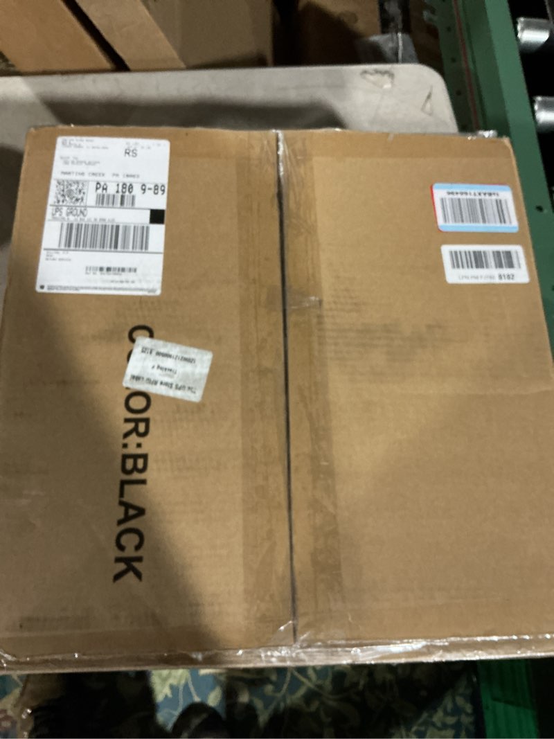 Condition photo showing Good Condition for Drafting Chair with Backrest – Adjustable Foot Rest Rolling Stool with Wheels, PU Leather Swivel Stool for Office Spa Studio Lab Counter Salon Home Work Bar Kitchen Shop(Black) 1 Black