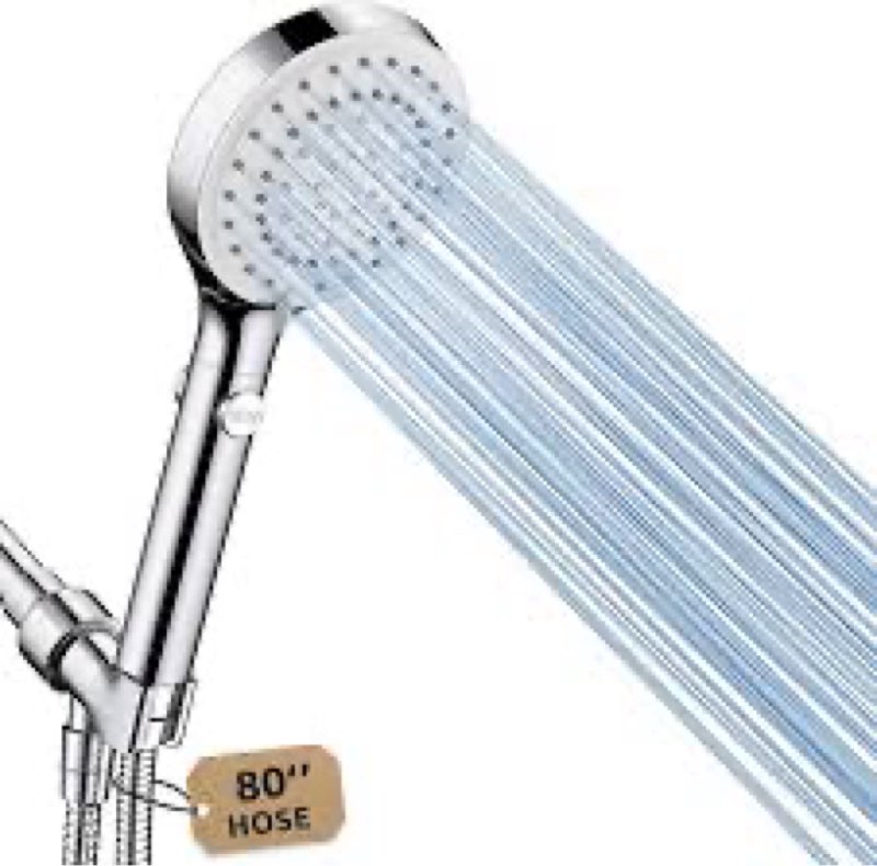 FASDUNT Shower Head with Handheld, High Pressure Handheld Shower Head with 80" Extra Long Stainless 