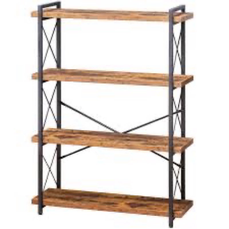 BCLOUDNEST Bookshelf, 4 Tier Bookshelf, Tall Bookcase for Living Room, Home Office and Kitchen