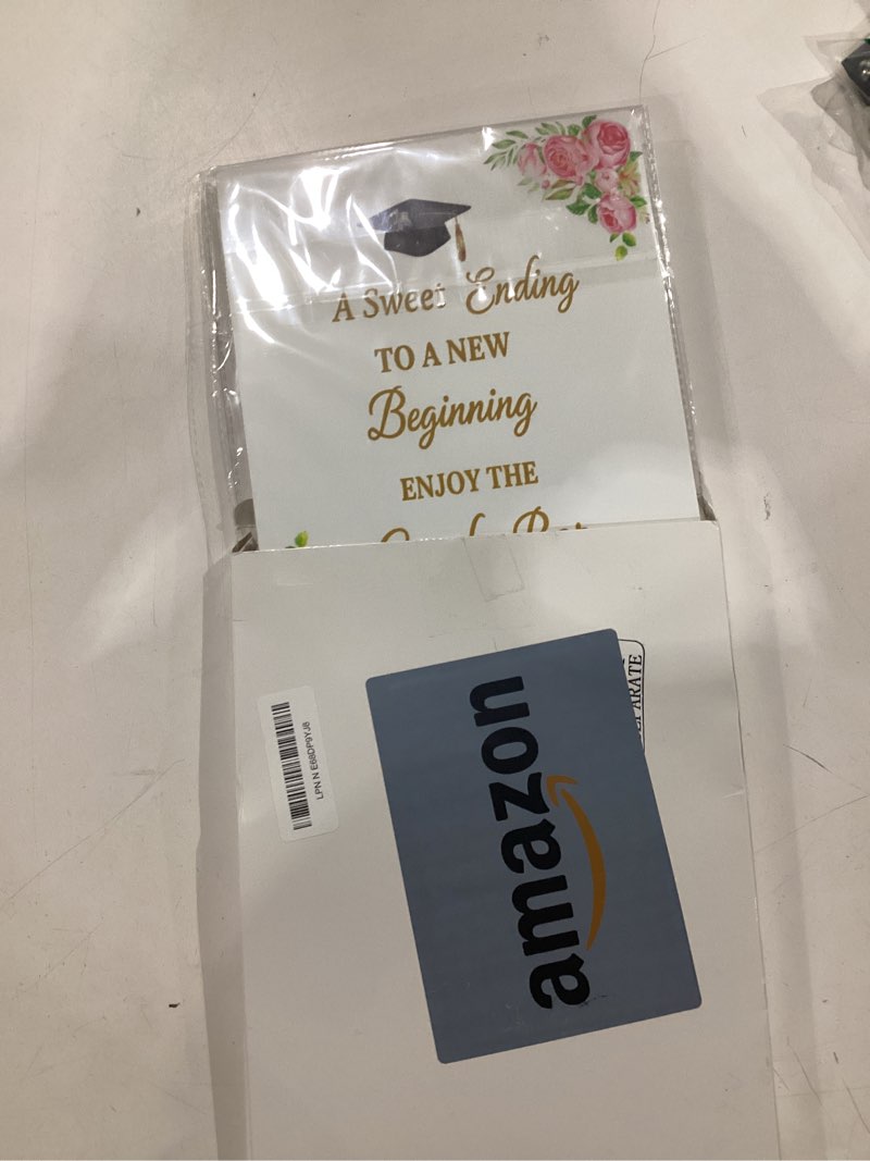 Condition photo showing New/Like New for motiskyy 17 pcs graduation candy bar signs 2026 graduation party decorations candy buffet sign set with 1 large labels 16 dessert labels 16 wood sticks and glue stickers for table grad party favors gold floral