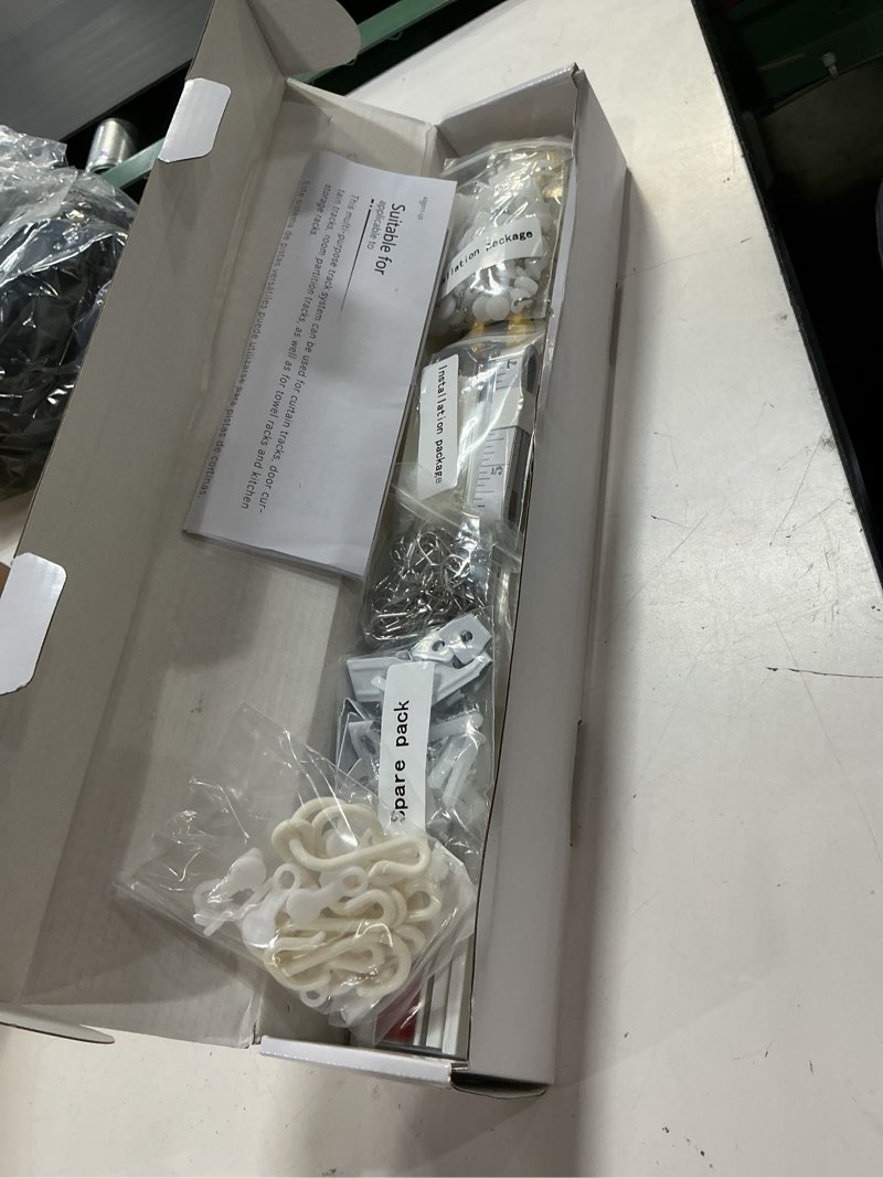 Condition photo showing New/Like New for adhesive ceiling curtain track, paste type no need to drill, suitable for smooth ceiling or wall, closets, door and window frames, meet multi-scenario and multi-functional needs-4.56m/15ft 4.56m/15ft white