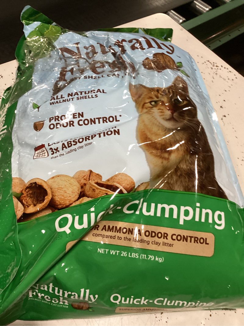 Condition photo showing As Is for Naturally Fresh Cat Litter Made From Walnut Shells, 1-2 Cats, Unscented, Upcycled, Easy Scooping, Sustainable, 26 Lbs 26 lb Basic