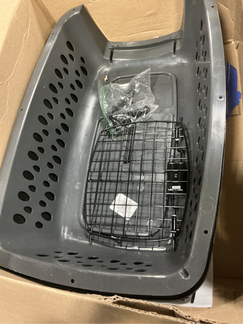 Condition photo showing Good Condition for Petmate Pet Porter Dog Kennel 23", Dark Gray & Black, for Pets up to 15lbs, Made in USA 23.1"L x 15.2"W x 11.9"H gray