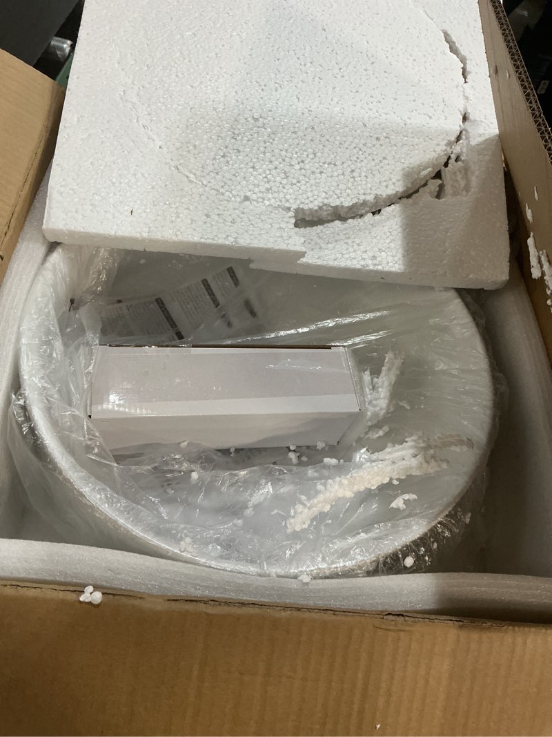 Condition photo showing Good Condition for kes vessel sink, bowl sinks for bathrooms 16 inch round sink bowl above counter small circular white vessel sink countertop sink for cabinet lavatory vanity, bvs121 round shape 16 inch white