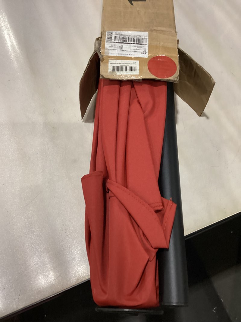 Condition photo showing As Is for Tempera Patio Market Outdoor Table Umbrella with Push Button Tilt and Crank,Large Sun Umbrella with Sturdy Pole&Fade resistant canopy,Easy to set Rust Red 7.5FT