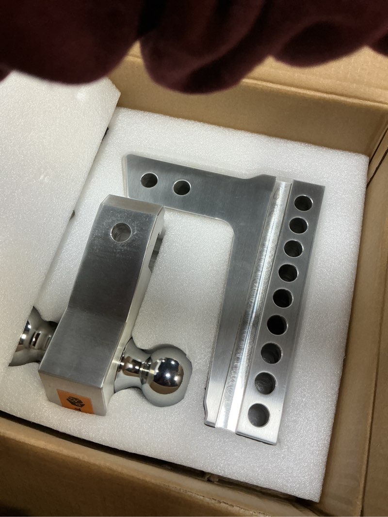 Condition photo showing Good Condition for topbee adjustable trailer hitch, drop hitch, tow hitch fits 2.5-inch receiver, 8-inch drop, 2 and 2-5/16 inch balls, 18,500 lb,solid tube hitch with anti-theft pin, silver silver 2.5"x8"