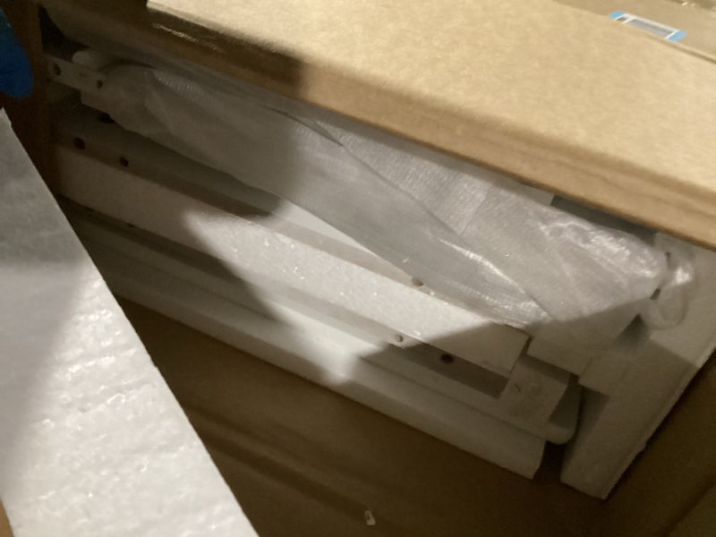 Condition photo showing As Is for Huuger 27.6 Inch Tall Nightstand with Charging Station, USB-C Port, 2 Drawers Bedside Table, Larger Night Stand with 11.4 Inch Raised Legs, Painted Side Table End Table, for Bedroom, White White 1