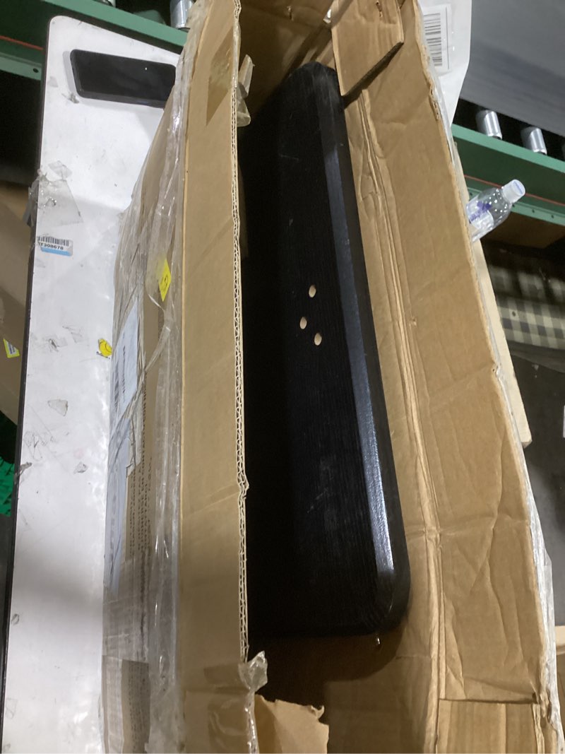 Condition photo showing As Is for Perlegear Floor TV Stand with Power Outlet, Universal TV Stand for 32-75 inch TVs up to 110 lbs, Height Adjustable Standing TV Mount, Tall TV Mount with Wood Base, Max VESA 600x400mm, PGFS06 Black With Power Outlet