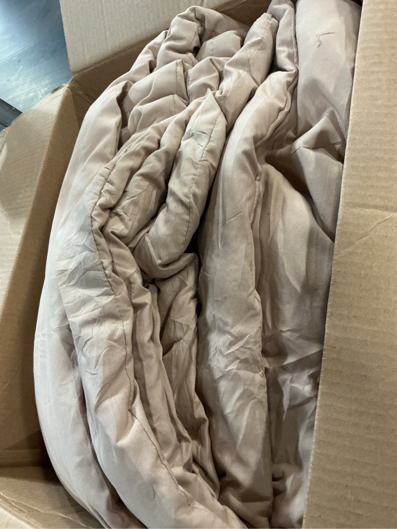Condition photo showing As Is for cozylux full size comforter sets khaki - 7 pieces bed in a bag full, luxury soft bed set for all seasons, bedding set with down alternative comforter, sheets, pillowcases & shams khaki full