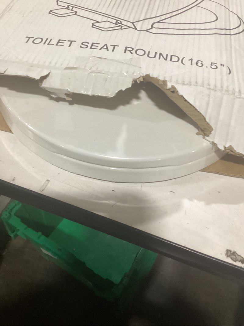 Condition photo showing Good Condition for Round Toilet Seat, Standard 16.5” Slow/Soft Close Round Toilet Seat for Round Toilets, No-Slam Quiet-Close Lid, Easy-to-Install, White, Durable Never-Loosen Design White Round(Standard)