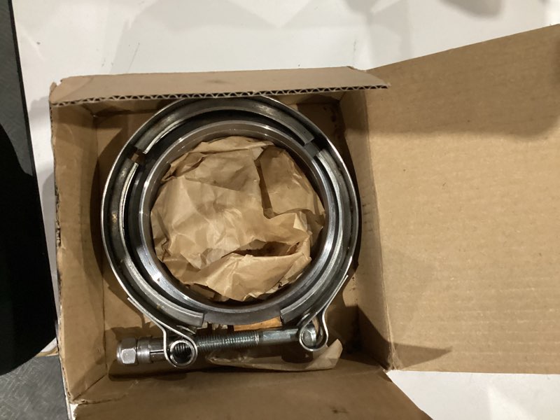 Condition photo showing As Is for 3.5" v band clamp with flange stainless steel male female replacement for turbo exhaust downpipes 3.5 inch v-band clamp 3.5" 1 pc