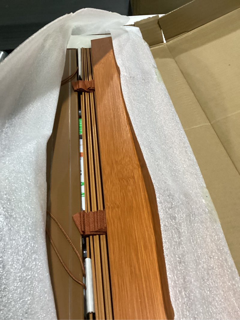 Condition photo showing Good Condition for tailorview customizable wood horizontal cordless window blinds - 2 inch slats - golden oak, outside or inside mount.
