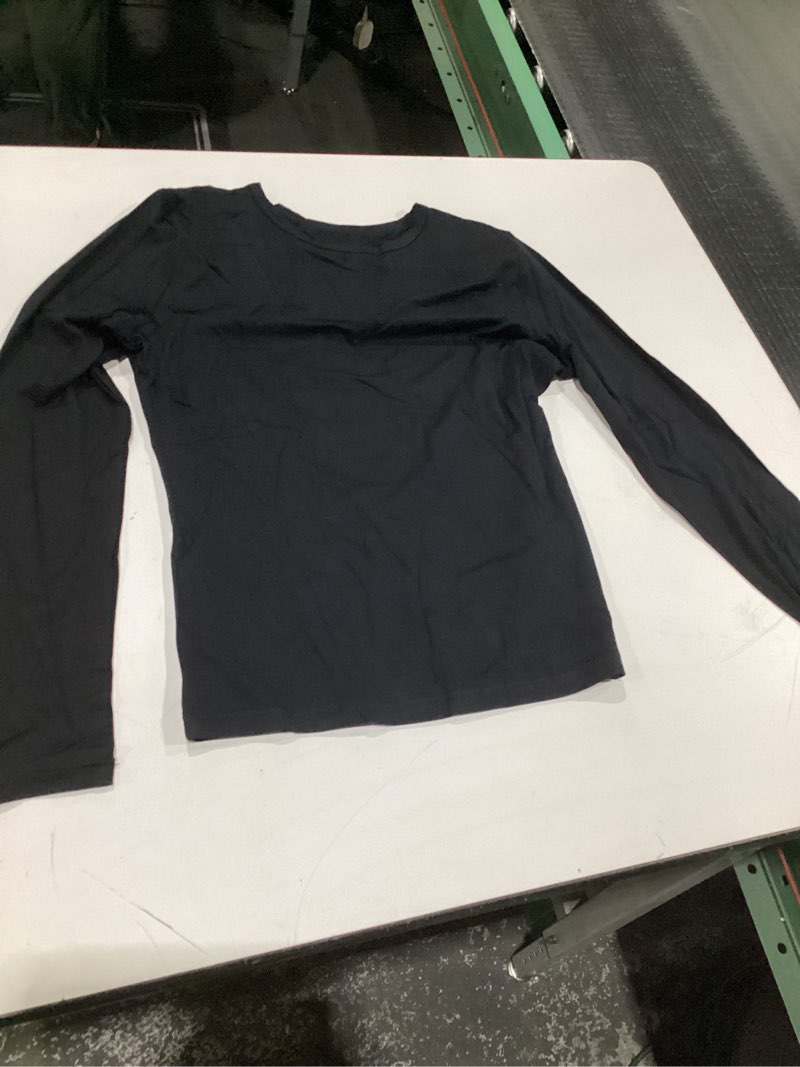 Condition photo showing Good Condition for Womens Long Sleeve Crewneck Slim fit T Shirts Sexy Cute Dressy Casual Fall Basic Tops Tee Tshirt Blouse for 2025 Longsleeveblack Large