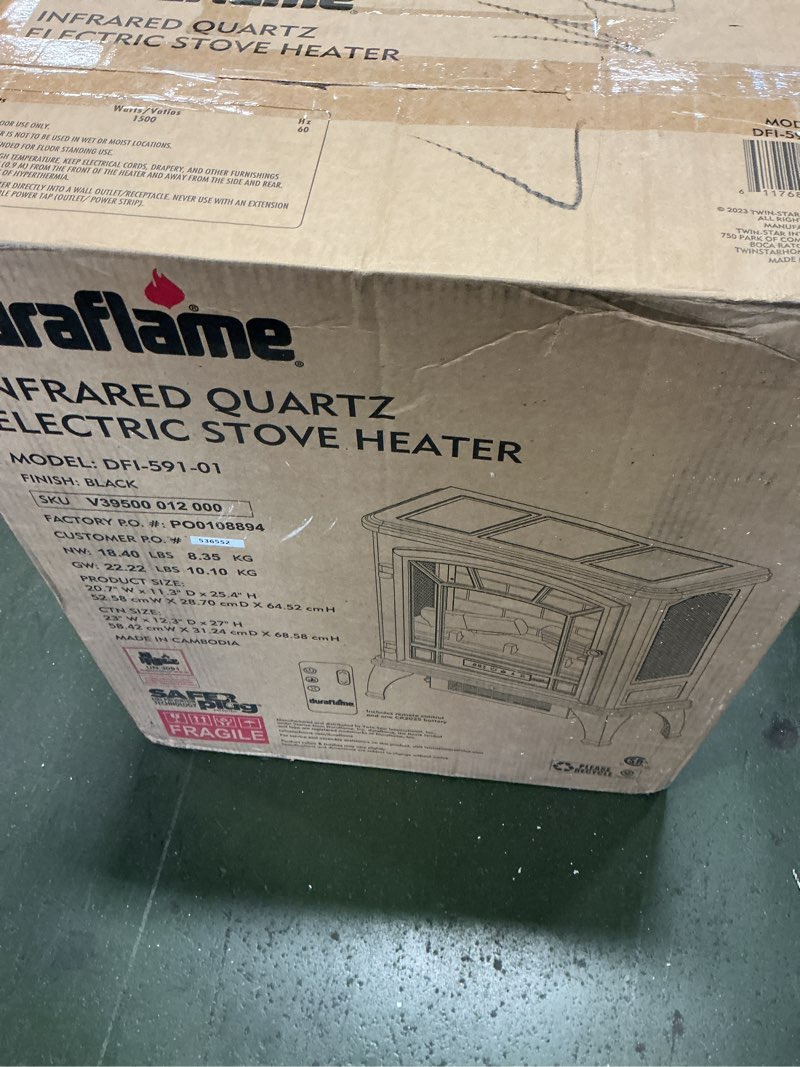 Condition photo showing New/Like New for duraflame Infrared Quartz Electiric Stove Heater - DFI-591-01 - Black