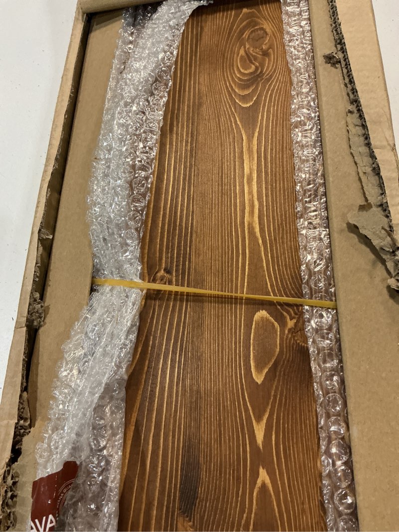 Condition photo showing Good Condition for avana rustic fireplace mantel shelf 60 inches - handcrafted wood mantles for over fireplace - wall mounted farmhouse fireplace mantel shelf - floating fireplace mantels 60 x 8 x 3 - rustic traditional 60 x 8 x 3 rustic traditional