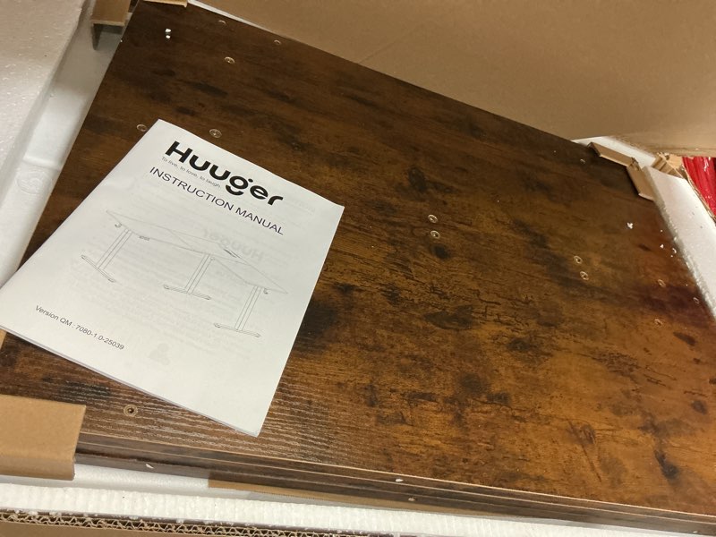 Condition photo showing As Is for Huuger desk 7099ZC brown (incomplete) 