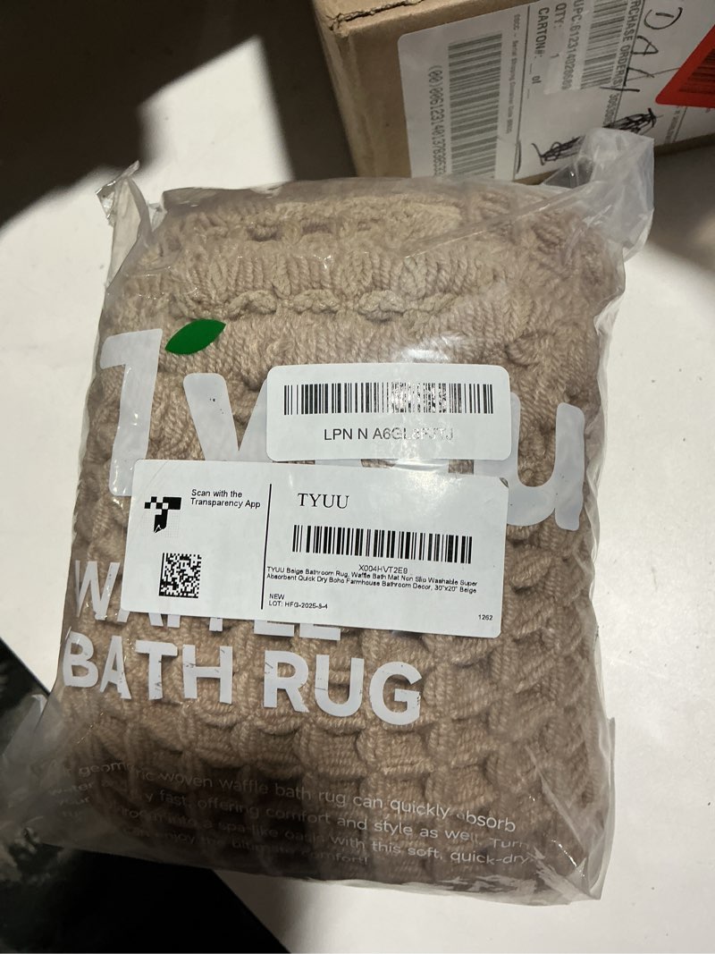 Condition photo showing Good Condition for tyuu pale beige bathroom rug, waffle bath mat non slip washable super absorbent quick dry boho farmhouse bathroom decor, 30''x20'' / 1'8" x 2'6" pale beige pale beige 1'8" x 2'6" (rectangular)