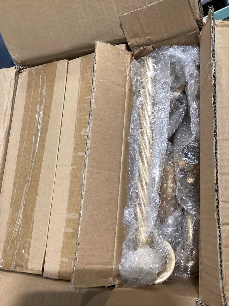 Condition photo showing Good Condition for tanlade 6 pack gold candelabra table centerpieces tall candelabra wedding metal candle holder 5 arm taper candlestick floral flower floor candle stand for dining holiday ceremony easter party(21 inch) 21 inch 6