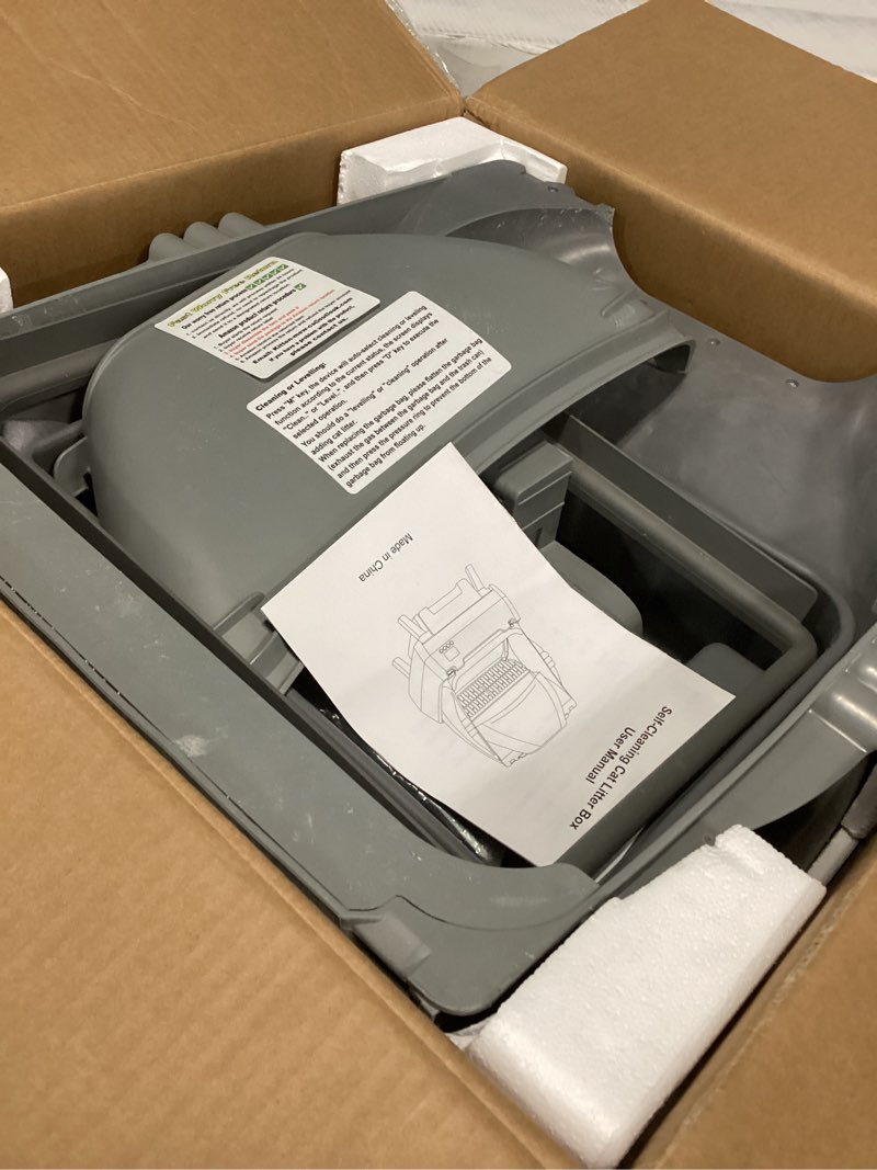 Condition photo showing As Is for Automatic Cat Litter Box Self Cleaning - APP Control, Open-Style Design, Smart Health Monitor, Suitable for Medium Cats and Kittens, Safe Anti-Pinch, Quiet, A Lifelong Companion - Grey