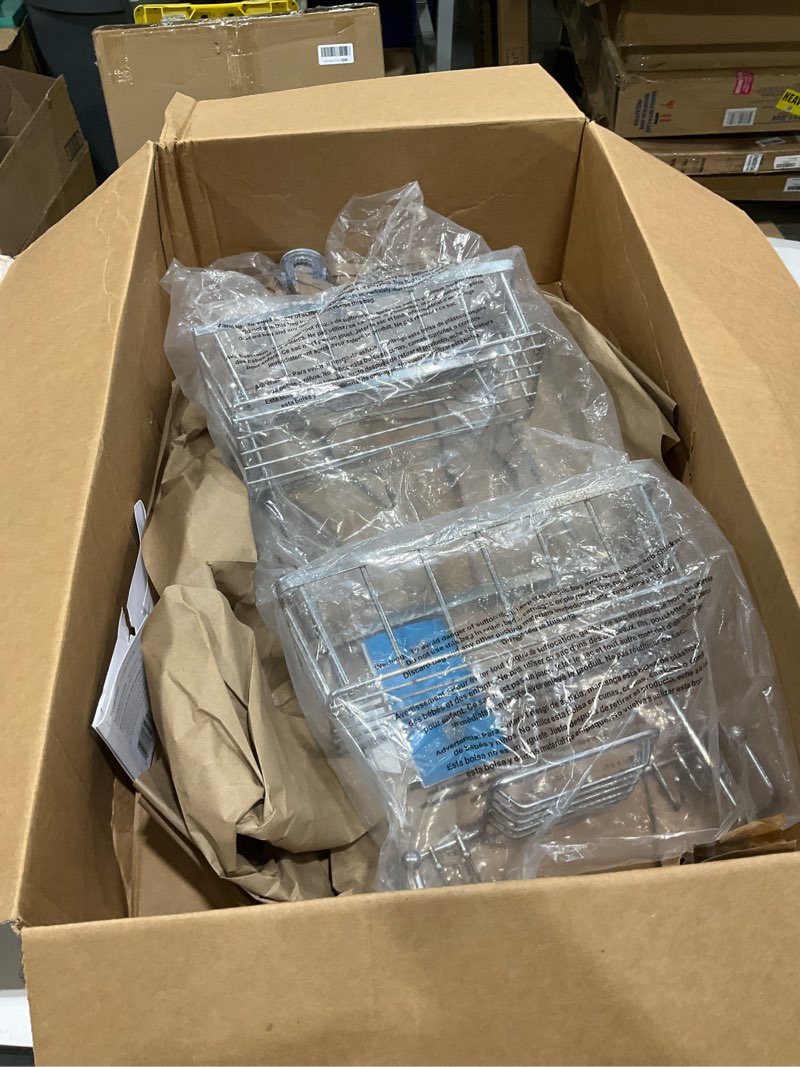 Condition photo showing Good Condition for iDesign York Metal Wire Hanging Shower Caddy, Extra Wide Space for Shampoo, Conditioner, and Soap with Hooks for Razors, Towels, and More, 9.75" x 4" x 22", Satin Silver