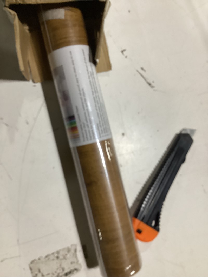 Condition photo showing Good Condition for cosnight 23.6" ×236" wood grain wallpaper peel and stick vinyl film self adhesive decor wall paper for cabinet drawer shelf liner easy to clean 23.6" x 236" brown
