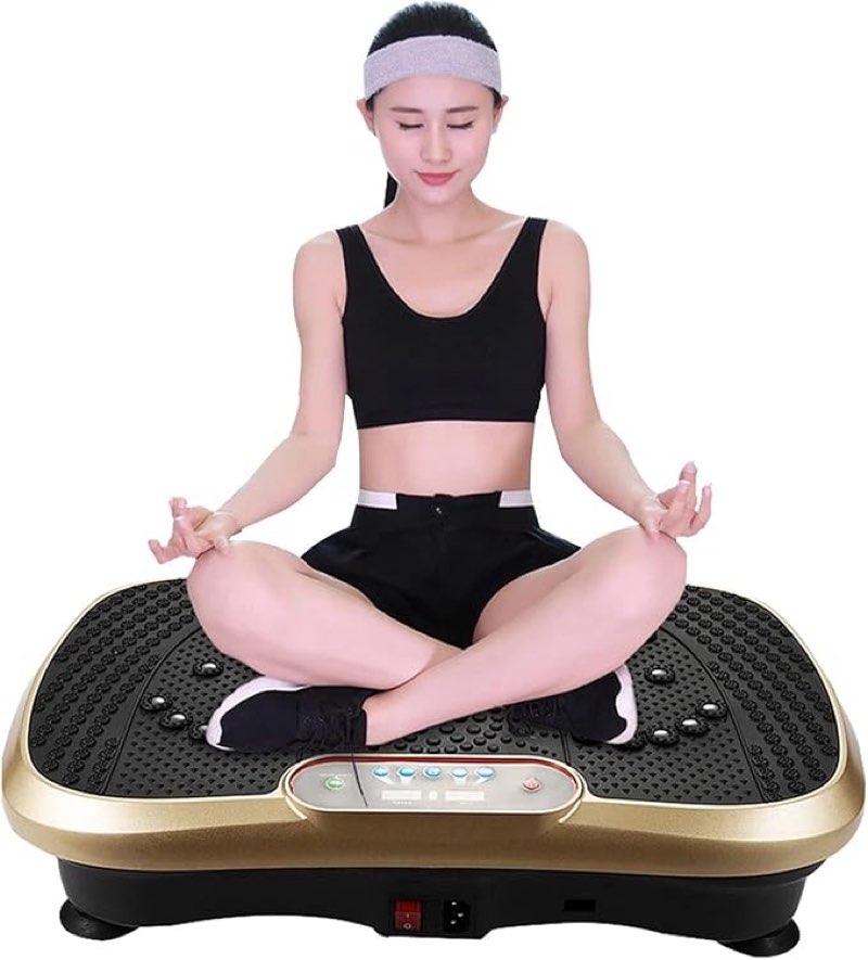 Vibration Plate Exercise Machine - Whole Body Workout Vibration Fitness Platform w/Loop Bands - for Shaping,Toning, Wellness, Recovery