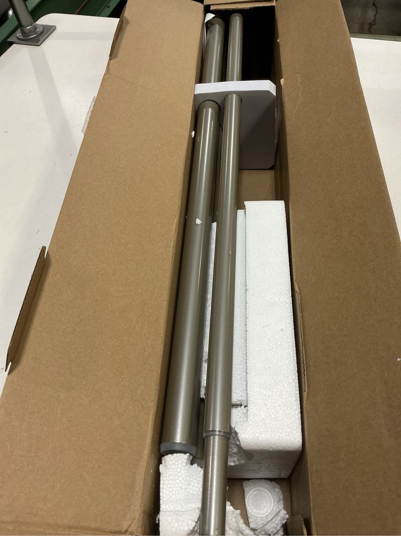Condition photo showing Good Condition for KAMANINA 1 Inch Double Curtain Rod 72 to 144 Inches (6-12 Feet), Antique Silver Heavy Duty Curtain Rods for Windows 66 to 120, Telescoping Drapery Rods with Twisted Cage Finials Antique Silver 72-144"