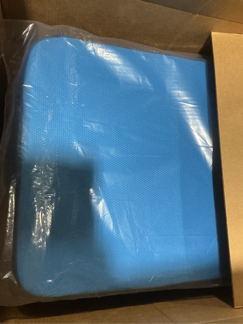 Condition photo showing Good Condition for YOUFI Extra Thick Large Seat Cushion -19 X 17.5 X 4 Inch Gel Memory Foam Cushion with Carry Handle Non Slip Bottom - Pain Relief Coccyx Cushion for Wheelchair Office Chair (Blue (1PACK)) Large(19''x17.5''x4'') Blue