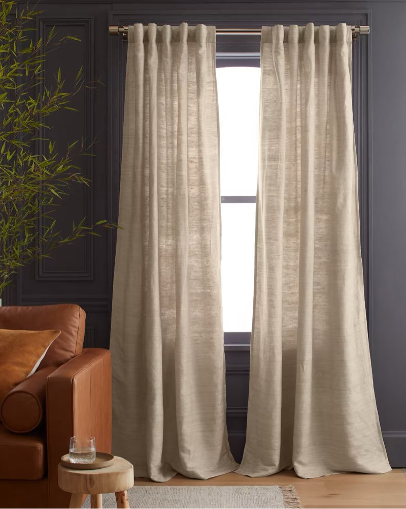 Quince Raw Silk Curtain - Single Panel sand 48x96 