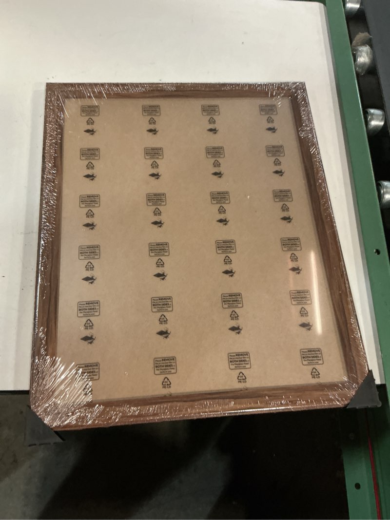 Condition photo showing New/Like New for 16x20 wood frame brown, rustic natural 20x16in woodgrain picture poster frame, modern brown 16 x 20inch gallery wall photo frame with hd plexiglass, horizontal vertical wall mounting display 1pcs brown 16x20