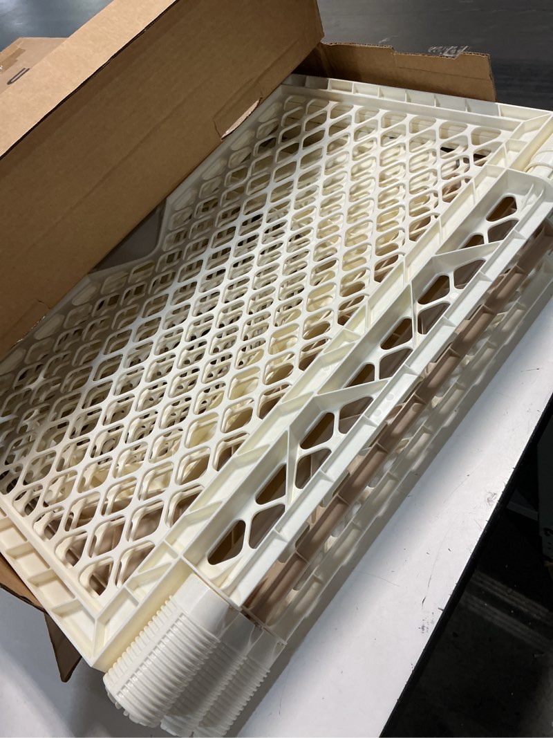 Condition photo showing New/Like New for Toddleroo by North States - Superyard Ultimate Play Yard: Freestanding 6-Panel Baby Playpen with Door - Indoor or Outdoor Use - Made in USA - Encloses Up to 18.5 Square Feet - 26 Inches Tall - Ivory 6-Panel Ivory