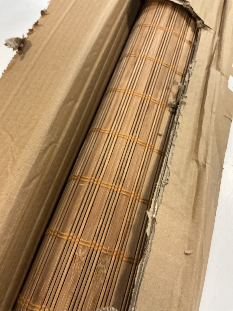 Condition photo showing Good Condition for lazblinds cordless bamboo roman shades for windows, light filtering natural bamboo blinds, easy lift cordless design for living room & bedroom, fits interior windows 35" w x 64" h, tatami tatami 35" w x 64" h