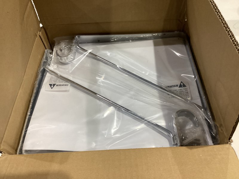 Condition photo showing New/Like New for 8 Pack Heavy Duty Closet Rod Brackets Holder 11 x 11 x 1 Inch, Electroplated Silver Closet Rod Support Bracket Steel Closet Rod Holders, Wall Mounted Shelf and Rod Support Bracket