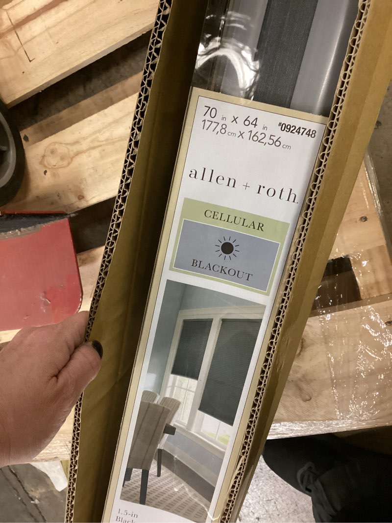 Condition photo showing New/Like New for Allen + roth cordless blackout shade 