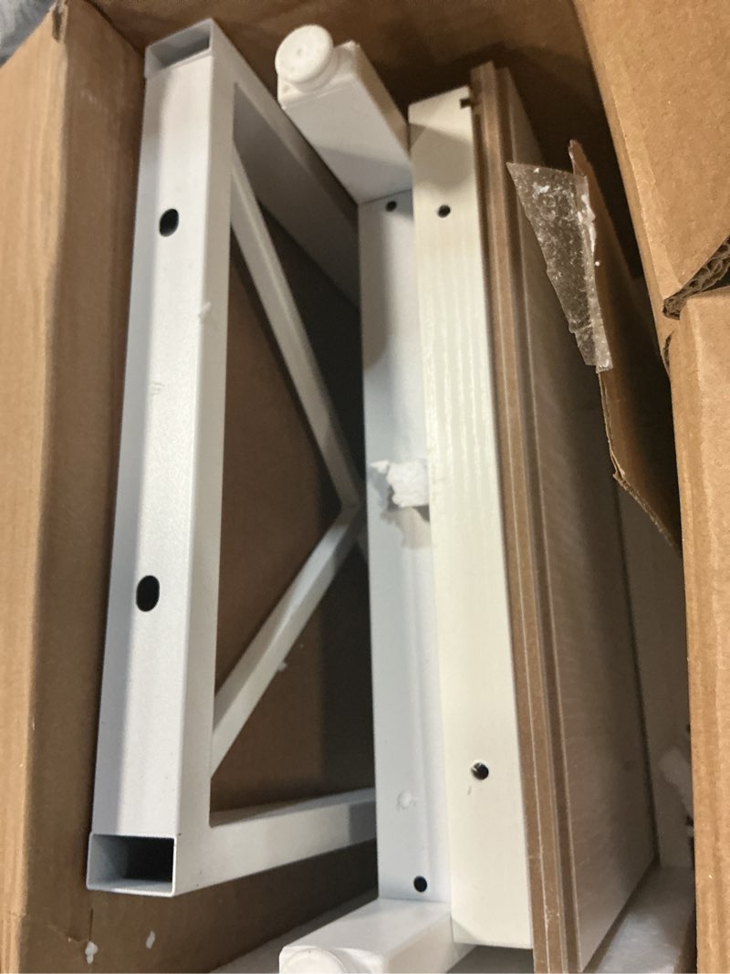 Condition photo showing Good Condition for fatorri 6 cube storage organizer shelf, wood and metal cubby bookshelf, modern cube book shelf (white oak) white oak 6 cube