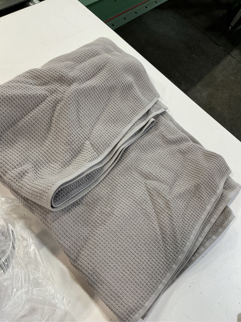 Condition photo showing Good Condition for turkish waffle terry bath towel (set of 2), one size, grey